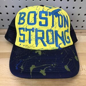 BOSTON STRONG Artist Graffiti Trucker Hat Mesh Back SnapBack Cap EUC Hat OSFA